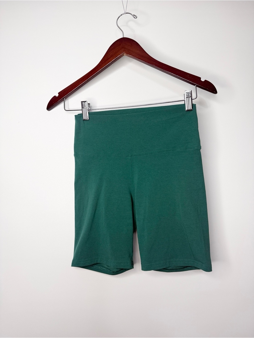 TNA Buttter Atmosphere High-Waist Cotton Forest Green Bike Shorts Size Small